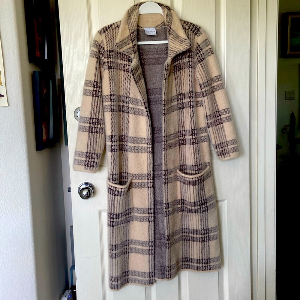 Coat Cyrus NYC open plaid